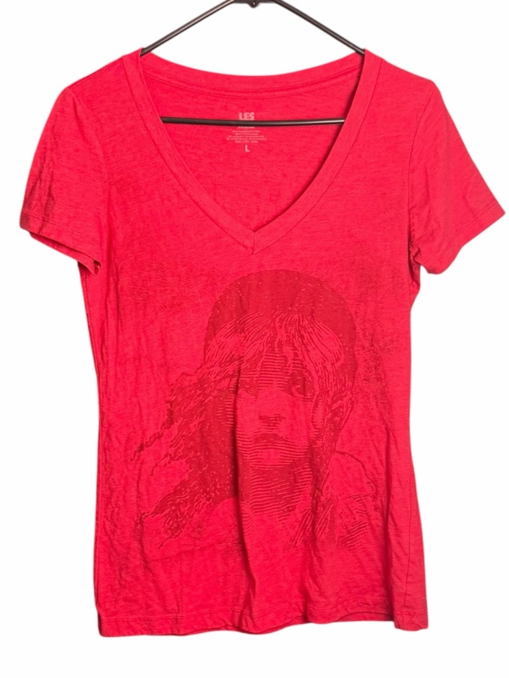 Les Miserables (Les Mis) Musical T-shirt Size Large Short Sleeve V Neck